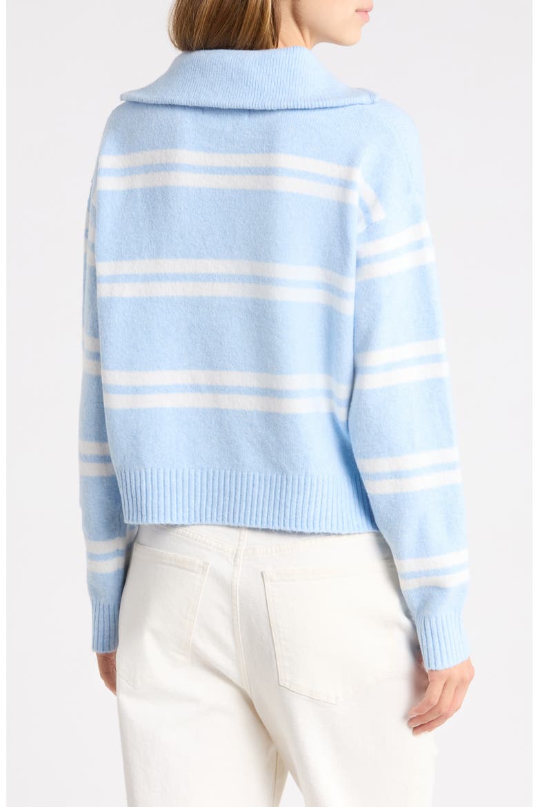 Striped Quarter Zip Sweater, Alternate, color, LIGHT BLUE COMBO