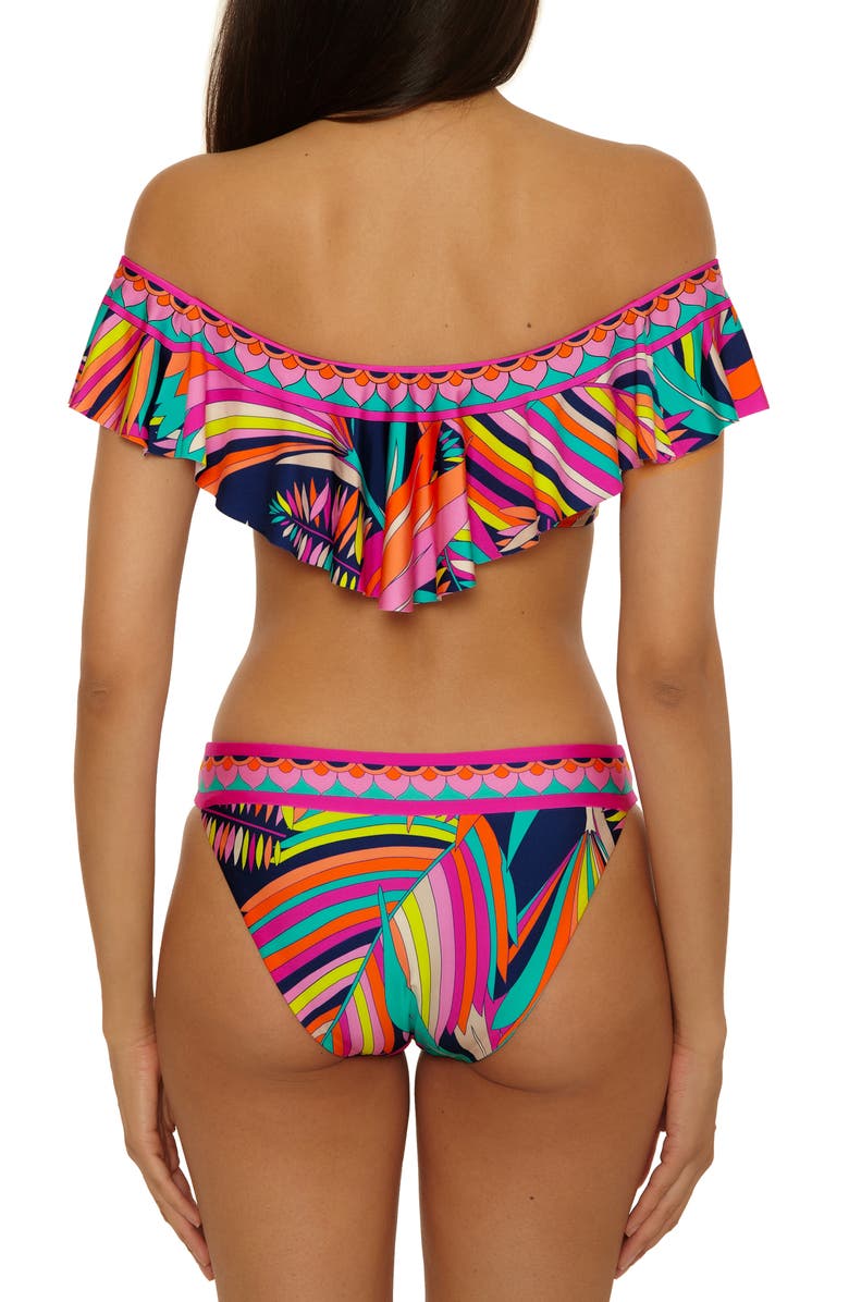 Trina Turk Paralia Ruffle Off the Shoulder Bikini Top, Alternate, color, Multi