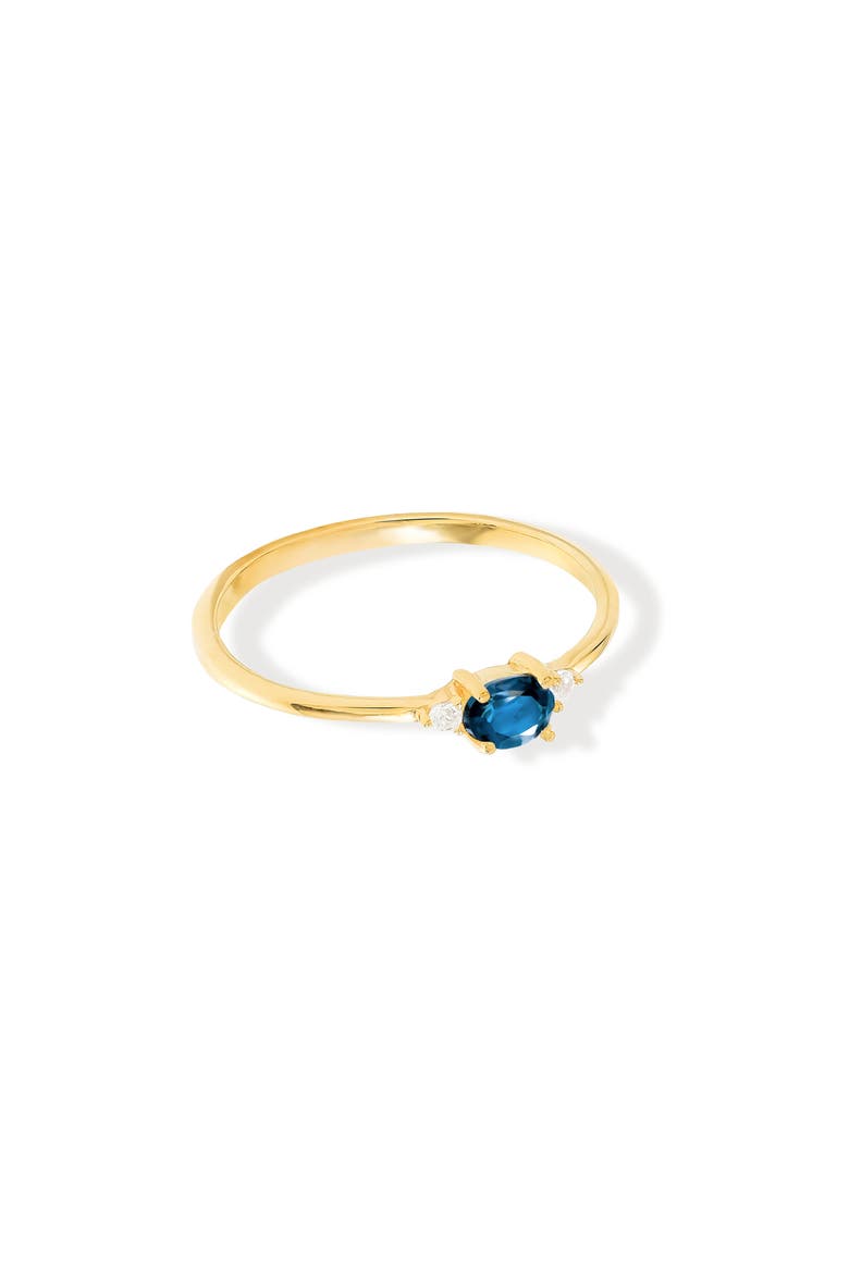 Oval & Round Gemstone Ring, Alternate, color, BLUE