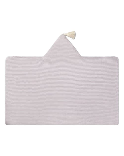 Minimoi Baby Mini-striped Cotton-lined Hooded Towel In White