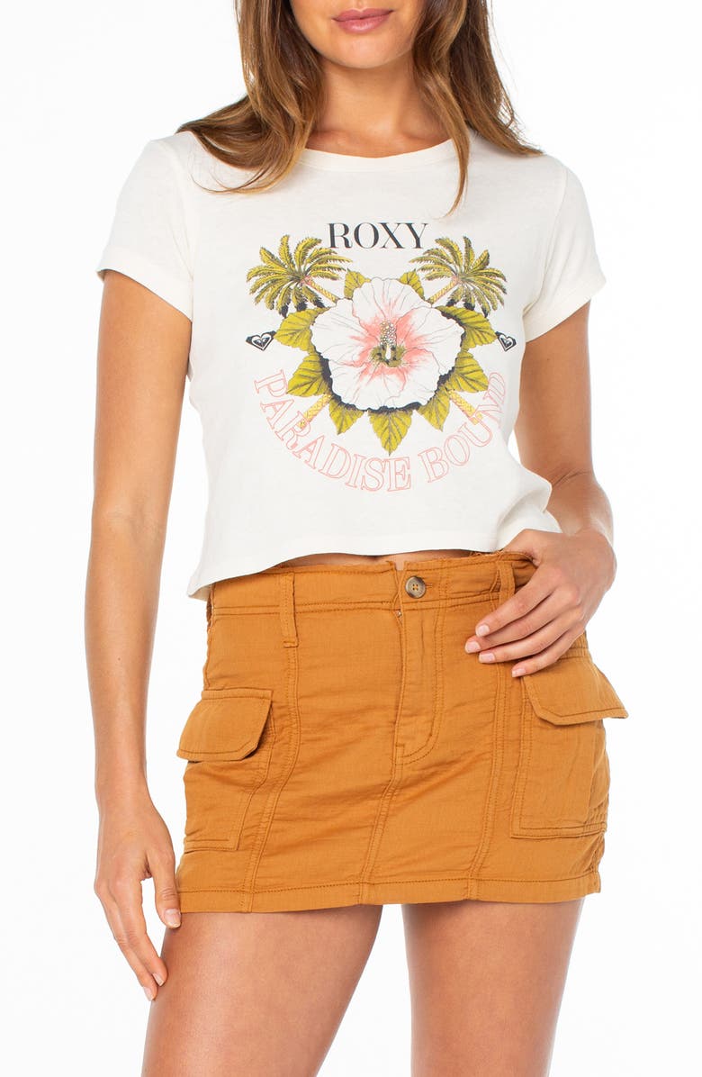 Roxy In Bloom Crop Cotton Graphic T-Shirt, Main, color, 
