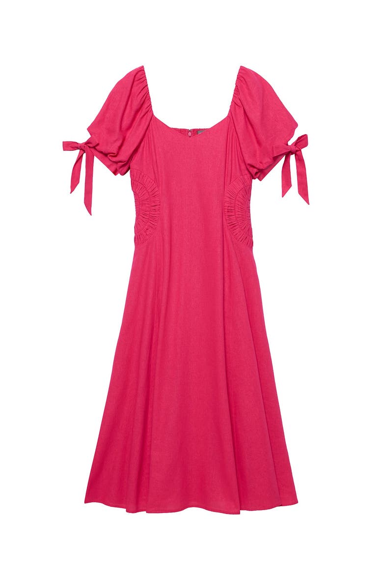 Linen Blend Tie Detail Maxi Dress, Alternate, color, Pink