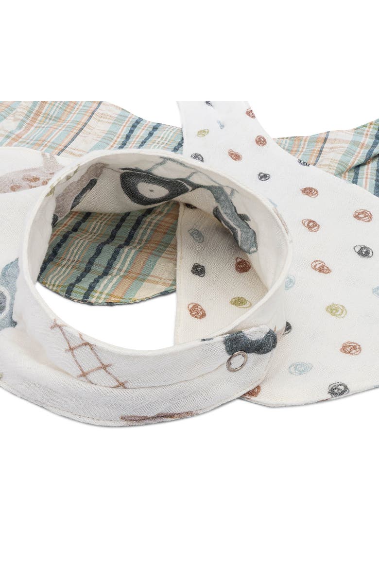 CRANE BABY Tractor Assorted 3-Pack Cotton Bibs Set, Alternate, color, Beige