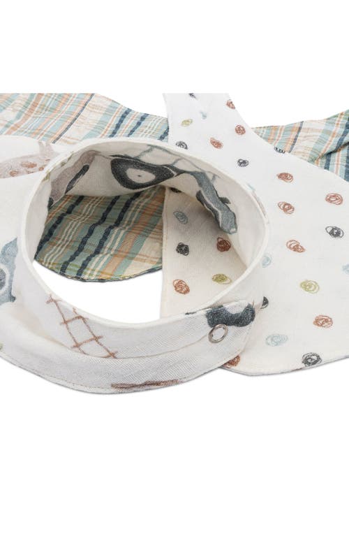 Crane Baby Tractor Assorted 3-pack Cotton Bibs Set In Green