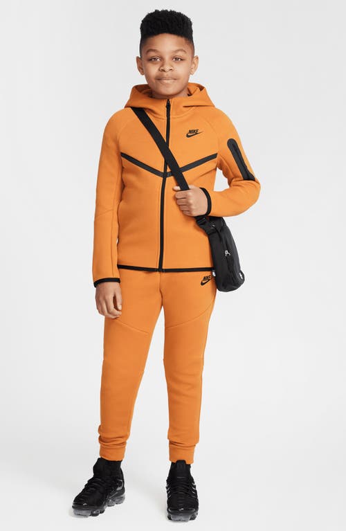 Nike Sportswear Tech Fleece Big Kids' Full-zip Hoodie In Orange