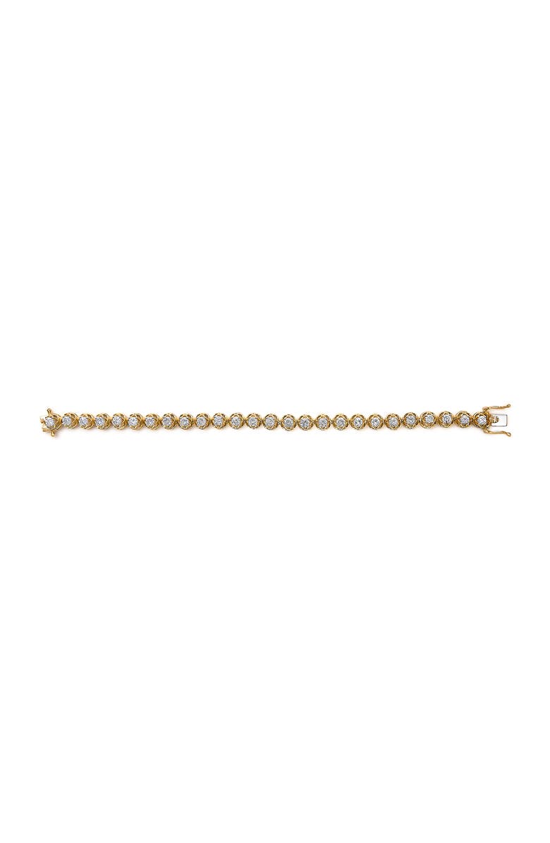 Haus of Brilliance 14K Yellow Gold Plated Silver 3 9/10 Cttw Diamond Buttercup Style Tennis Bracelet, Alternate, color, Yellow