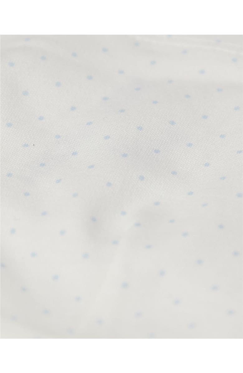 MiniMoi Put A Bow On It Cotton Polka Dot Knit Beanie, Alternate, color, Blue