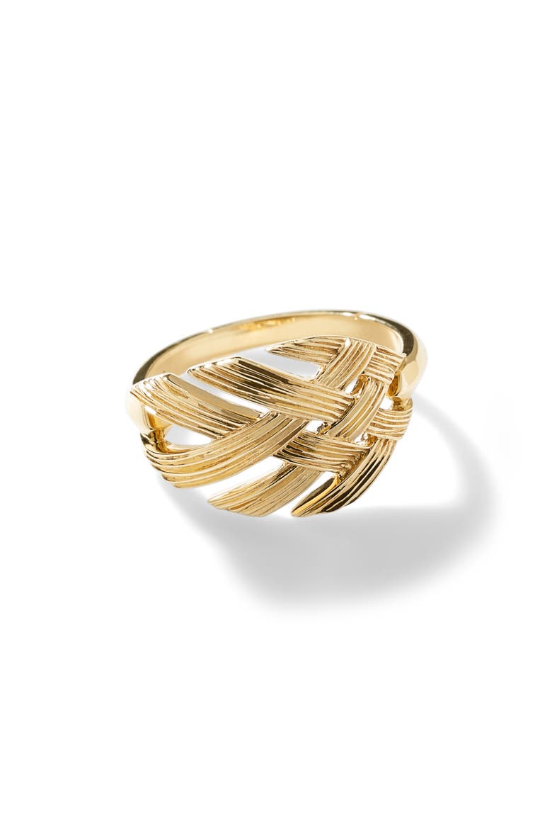 Woven Bamboo Ring, Main, color, GOLD 18K