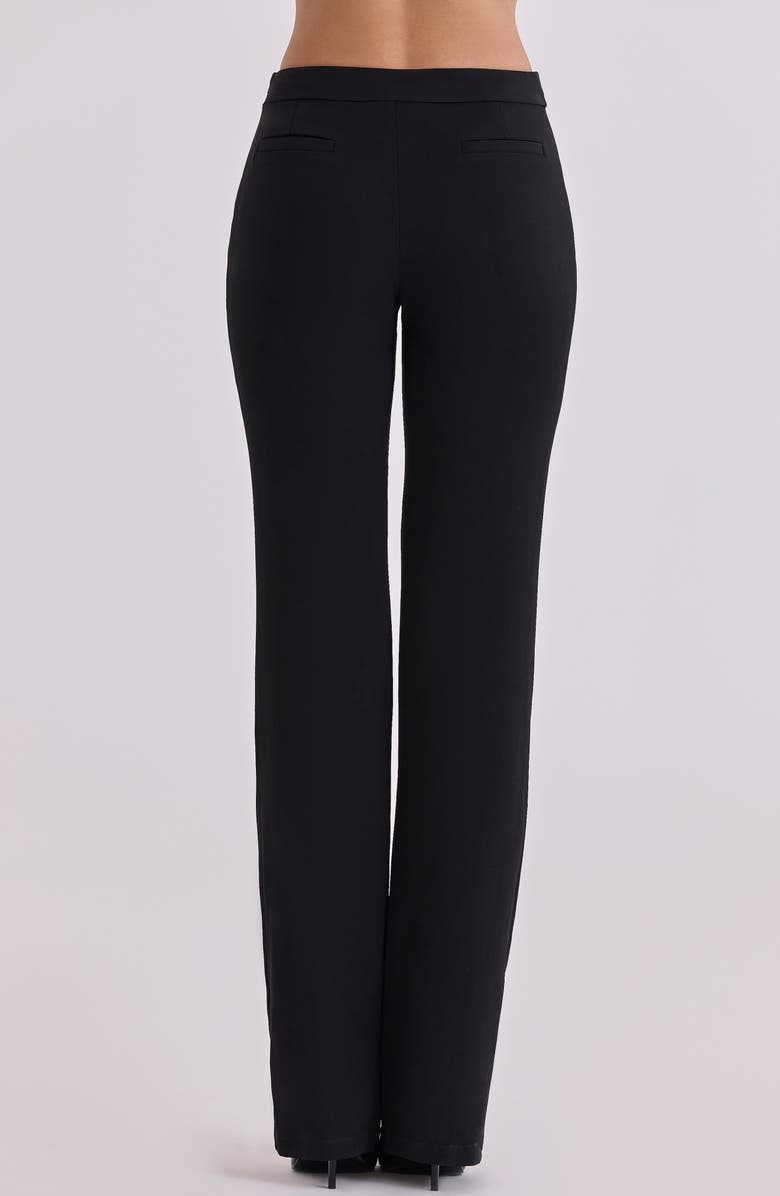 HOUSE OF CB Chiara Straight Leg Crepe Trousers, Alternate, color, Black