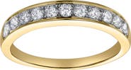 LuvMyJewelry Apex 14K Gold Round Diamond Studded Band Ring - 0.5cts