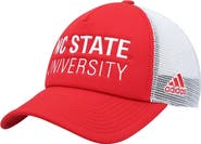 adidas Men's adidas Red/White NC State Wolfpack Foam Trucker Snapback Hat