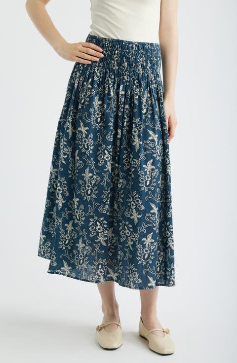 The Viola Print Cotton Skirt