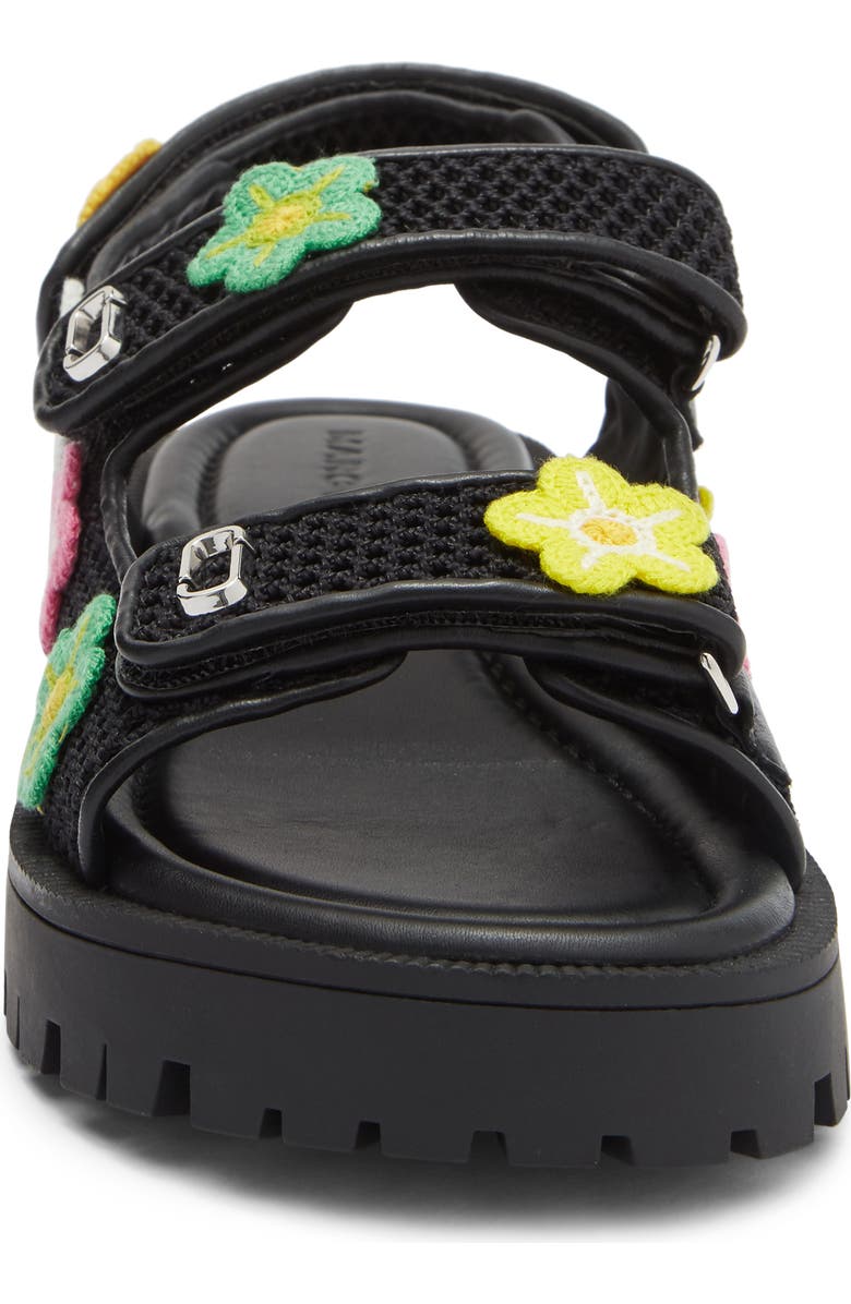 Marc Jacobs Crocheted Daisy Platform Sandal, Alternate, color, Black Multi