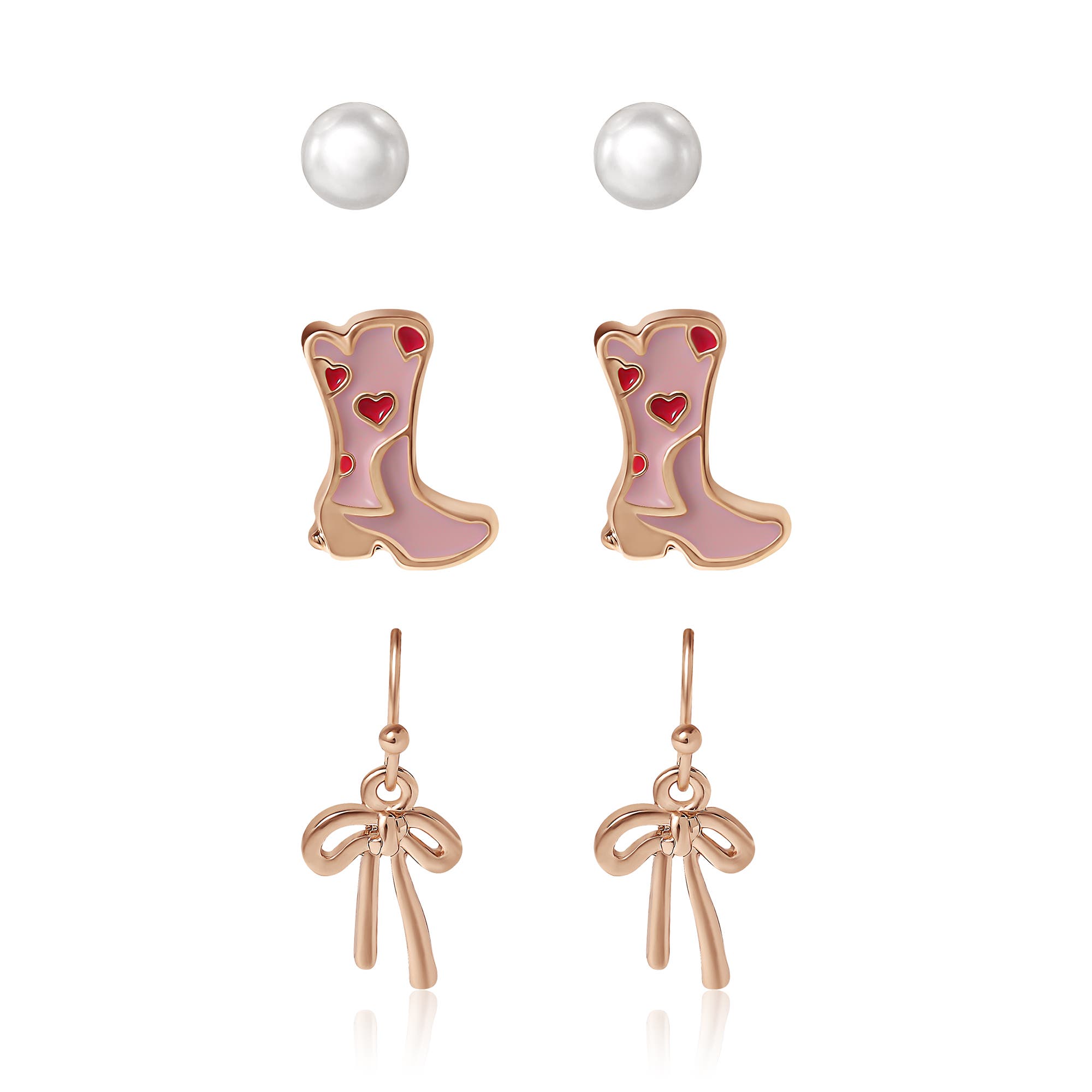 selected pink, red, gold