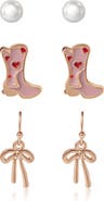 Jessica Simpson Kids Kids 3-Pair Earring Set