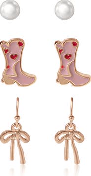 Jessica Simpson Kids Kids 3-Pair Earring Set