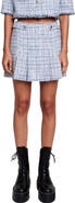 maje Pleated Tweed Miniskirt