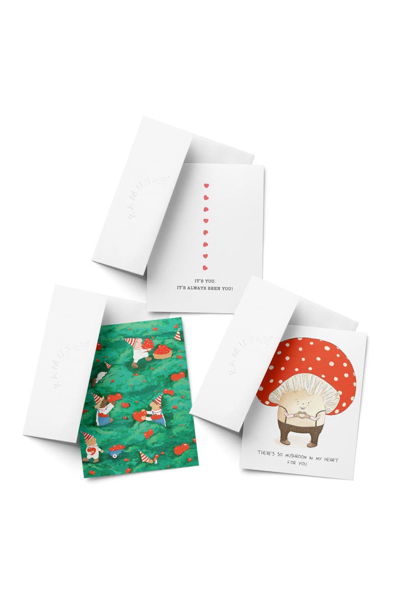 Love/Friendship Greeting Card Pack (3ct) "Gnome, It's You, Mushroom", Main, color, Multi-Pack
