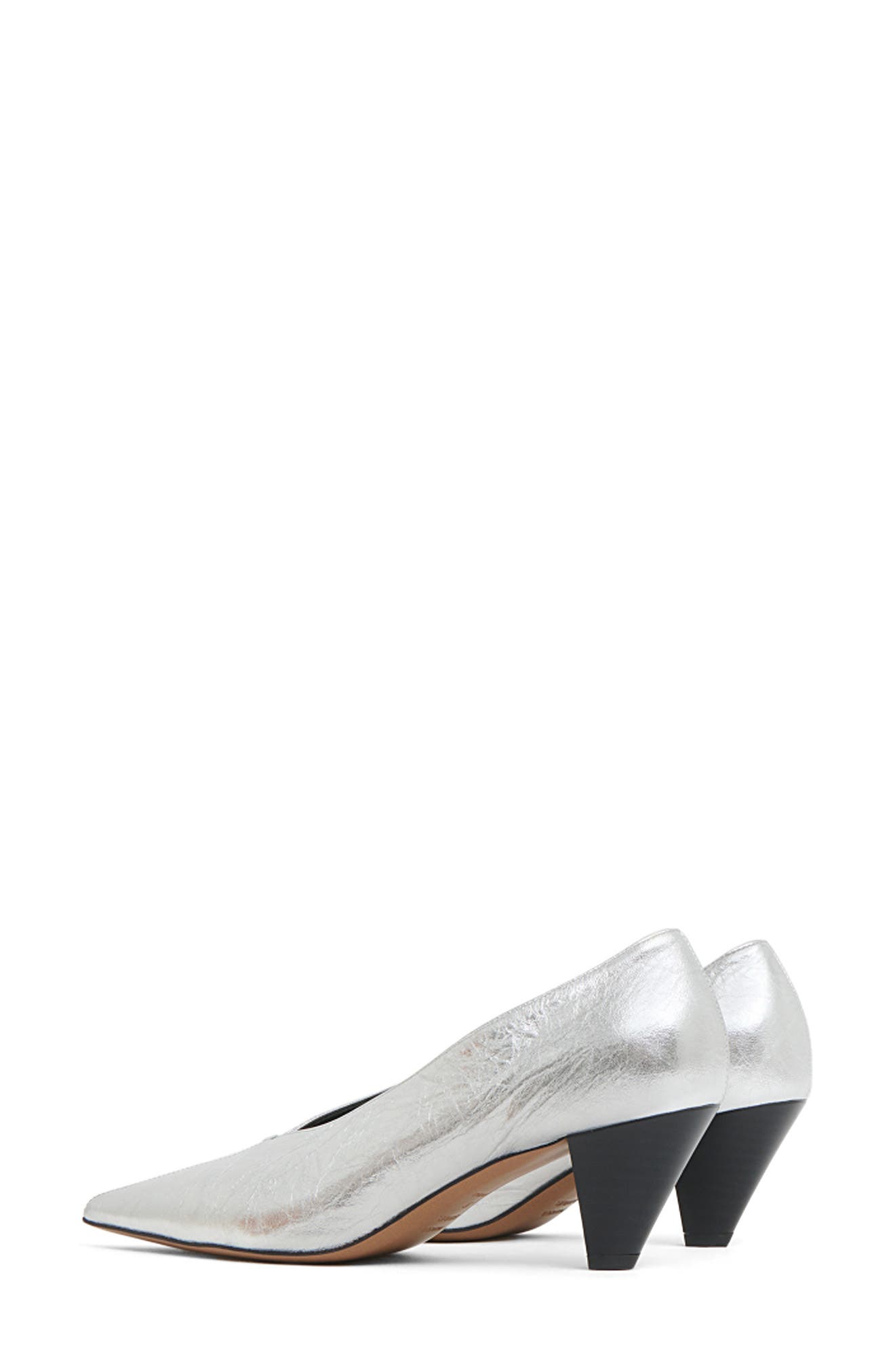 Mansur Gavriel Kiki Pointed Toe Pump, Alternate, color, Silver