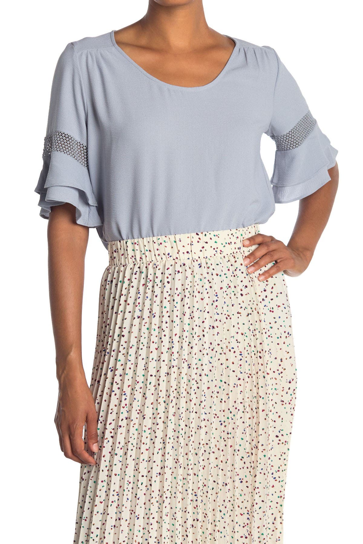 Pleione Eyelet Sleeve Blouse (Women) | Nordstromrack