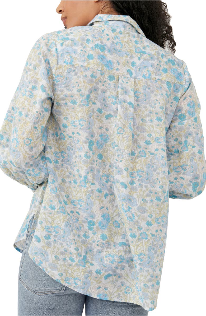 Free People Wild Gardenia Ruffle Cotton Blouse, Alternate, color, 