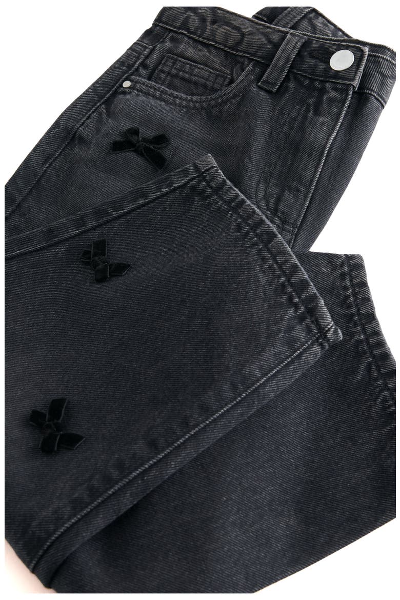 Kids' Bow Applique Jeans, Alternate, color, GREY