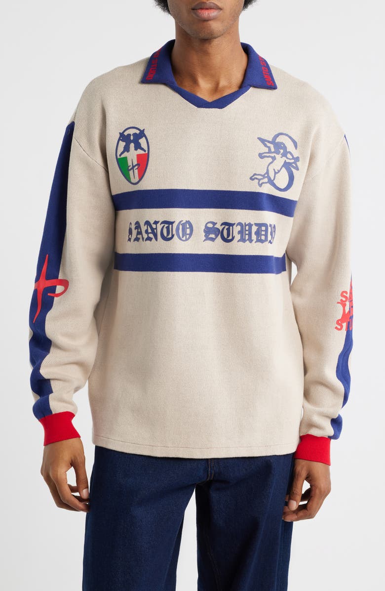 SANTO STUDIO Old English Collar Sweater, Main, color, Cream