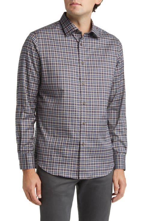 Julian Shaped Fit Plaid Button-Up Shirt