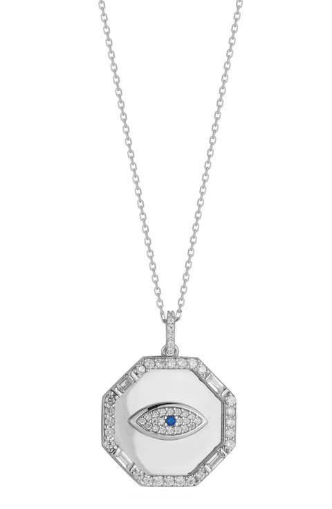 CZ Evil Eye Pendant Necklace
