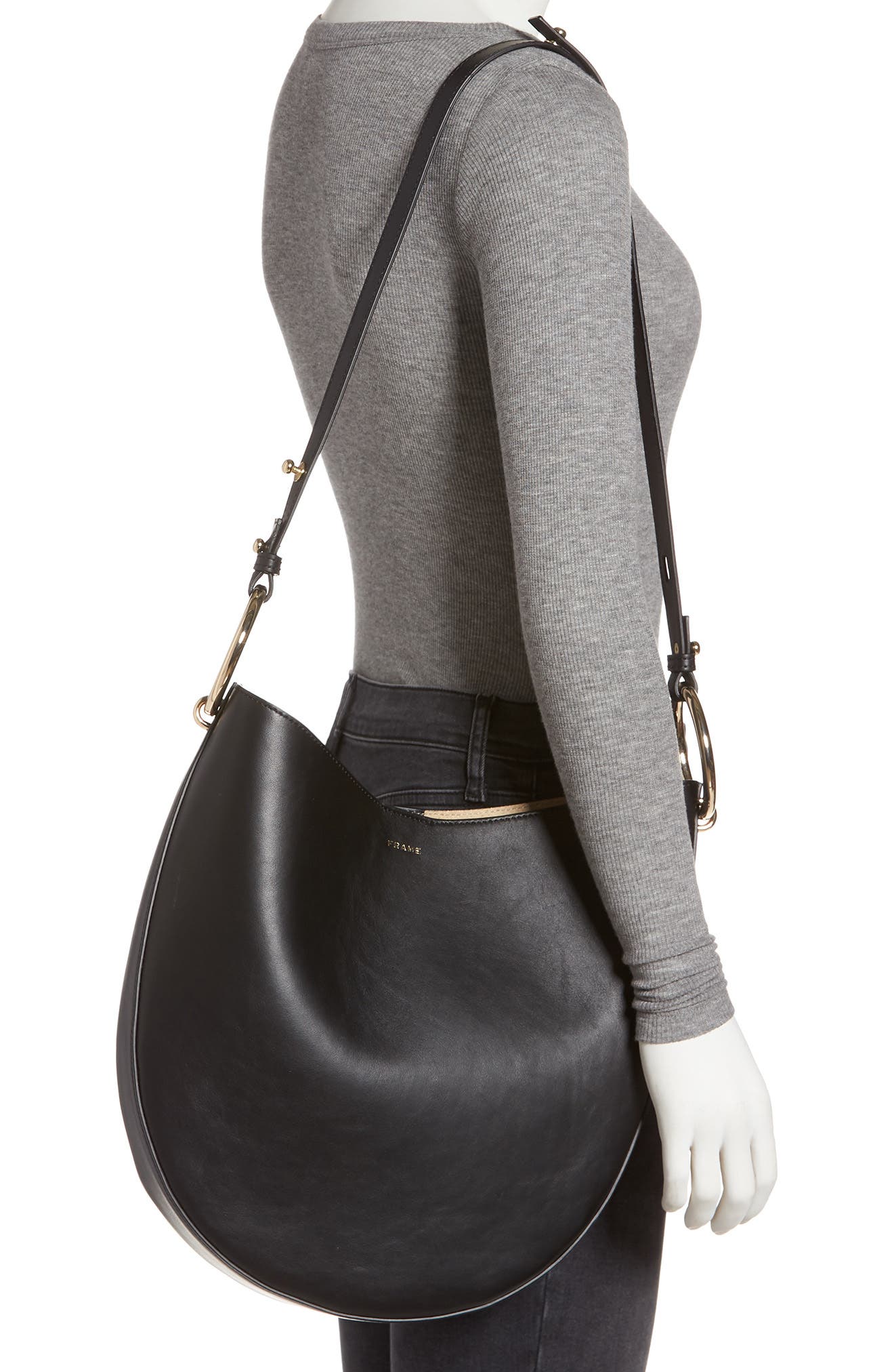 FRAME Le Switch Leather Hobo Bag, Alternate, color, 