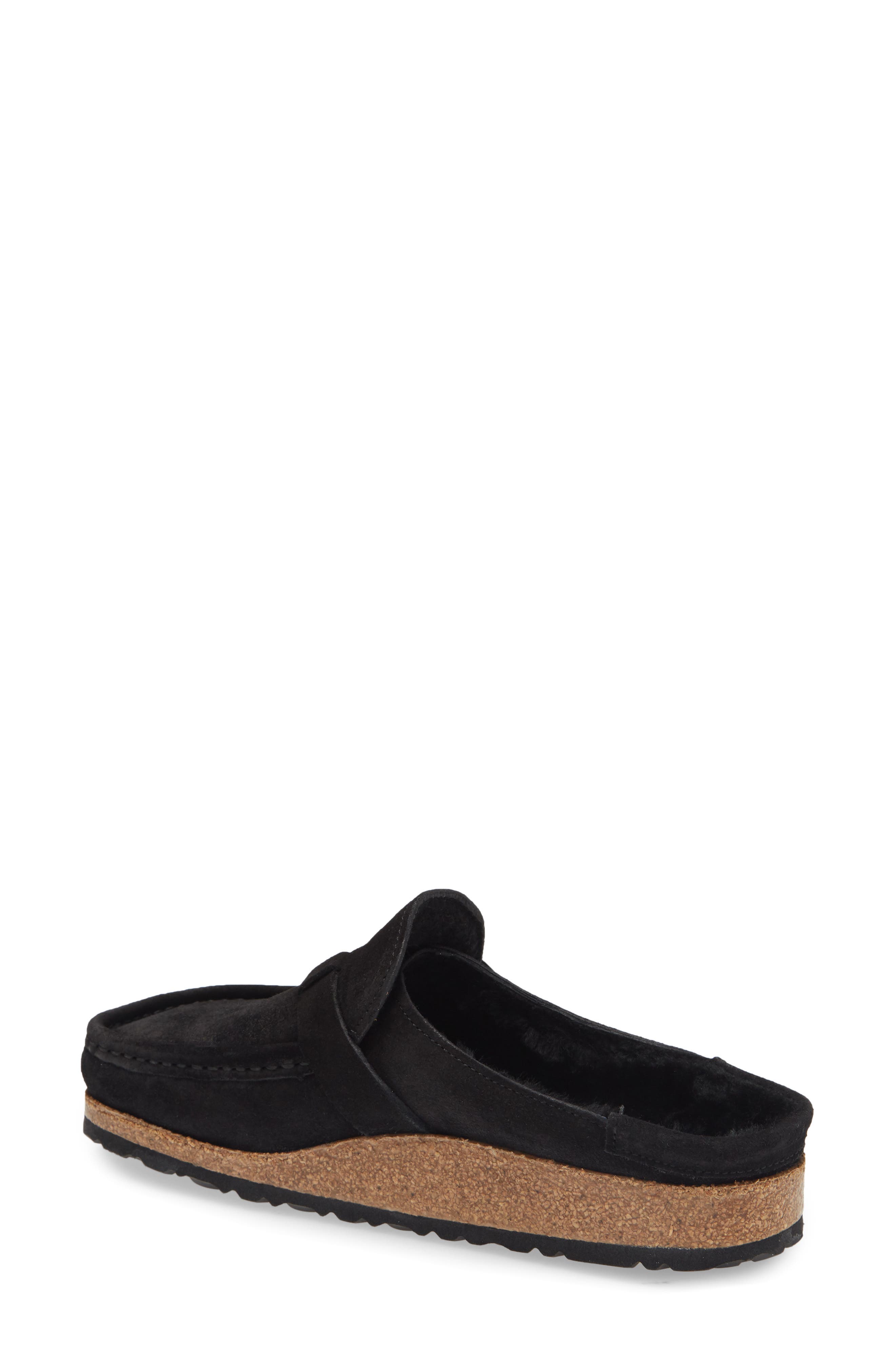 Birkenstock Buckley Genuine Shearling Mule, Alternate, color, Black Shearling