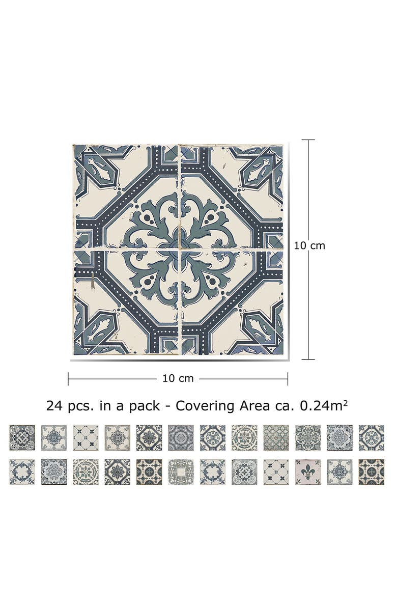 WALPLUS Blue Vintage Azulejo Wall Sticker Decal, Alternate, color, 