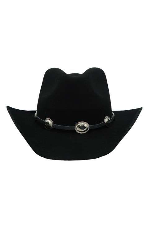 Texan Buckle Trim Wool Cowboy Hat