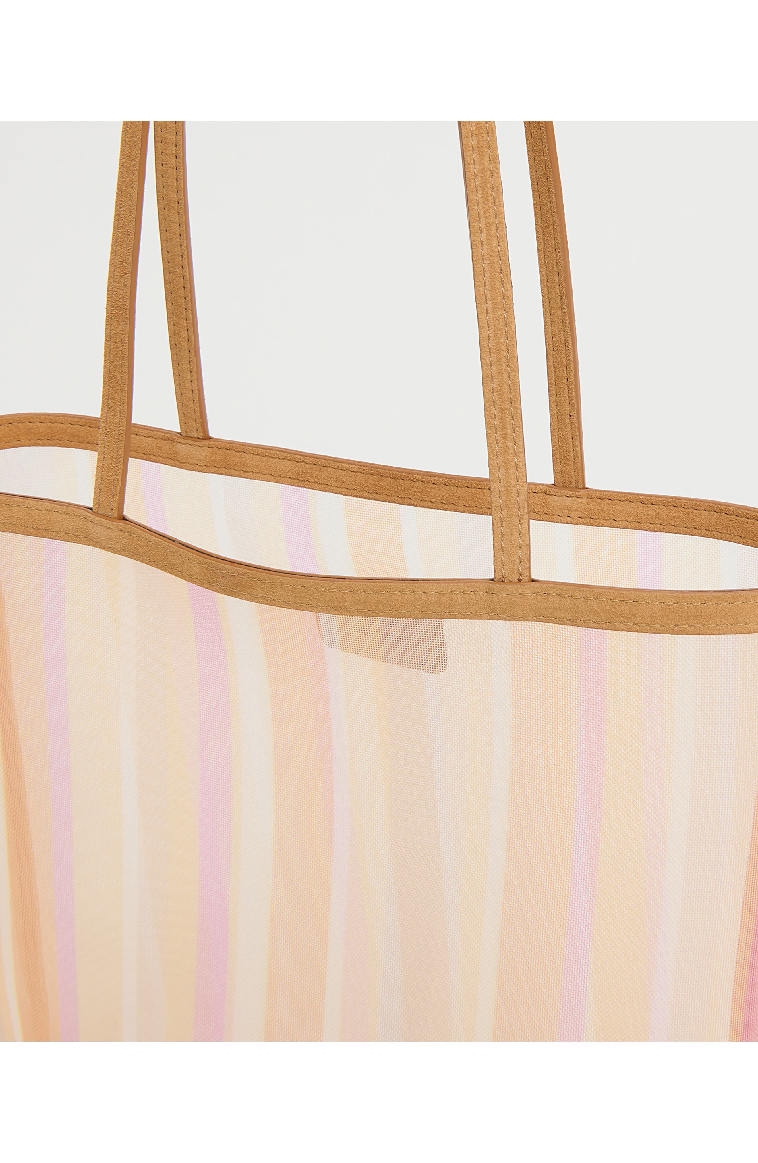 Filo Stripe Mesh Tote, Alternate, color, SUNSET MULTI