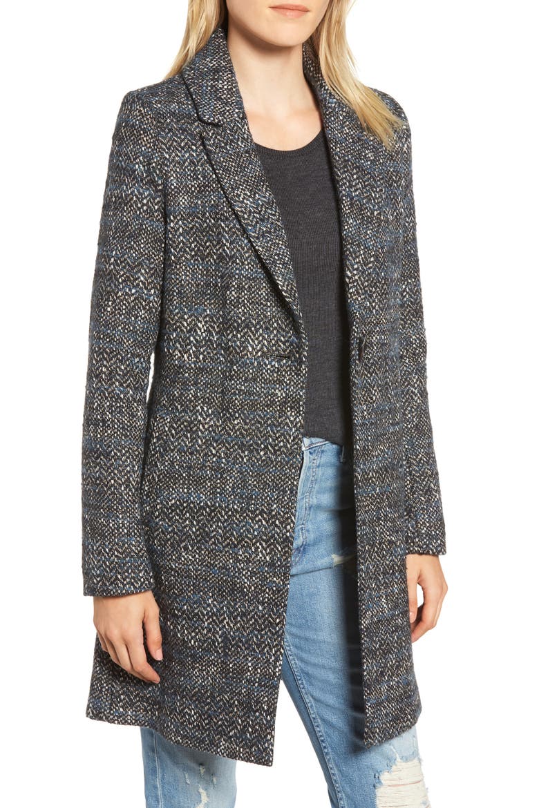 Reefer Jacket, Main, color, BLUE TWEED