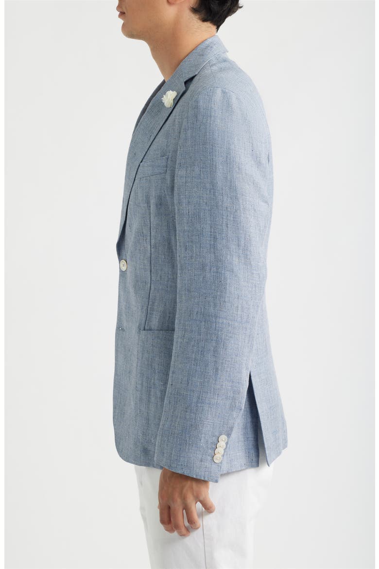 Hanry Slim Fit Blue Mélange Slub Linen Sport Coat, Alternate, color, OPEN BLUE
