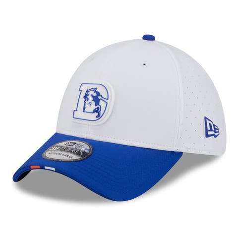 Men's New Era  White/Blue Denver Broncos 2025 NFL Training Camp Throwback Logo 39THIRTY Flex Hat
