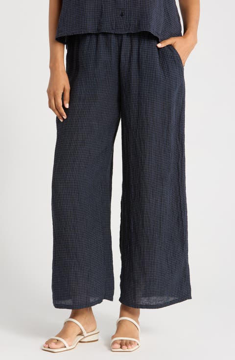 Organic Linen Ankle Wide Leg Pants