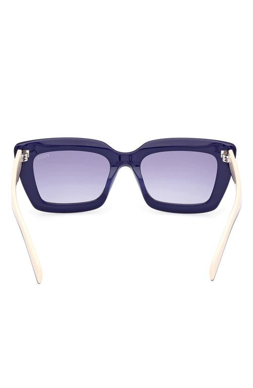 Pucci Women's Shiny Blue & Ivory Squared Cat-eye Sunglasses In Purple