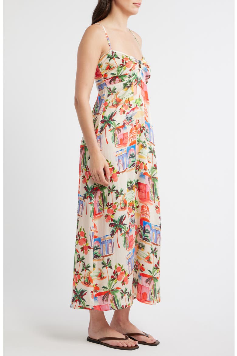 Paloma Postcard Print Dress, Alternate, color, PALMAS PRINT