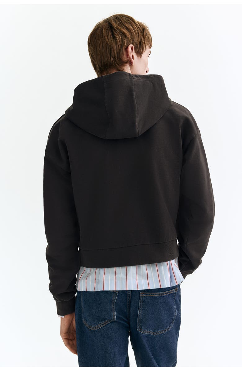 H&M Oversized Fit Zip-through Hoodie, Alternate, color, Black