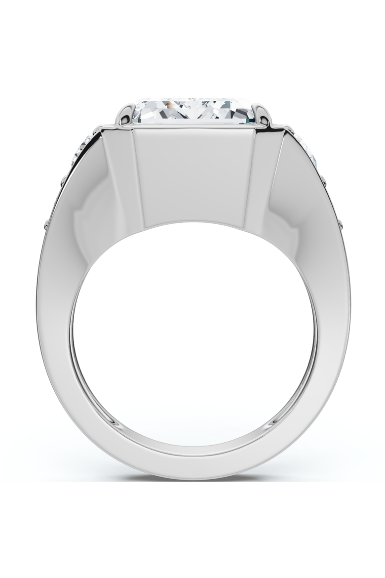 Certified 8ct Men's Mike Emerald Diamond Anniversary Ring Gold Lab Grown, Alternate, color, 10k White Gold