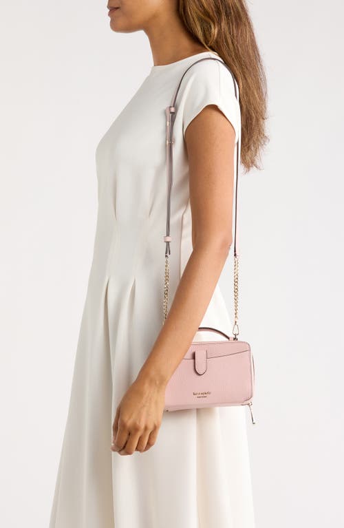 Kate Spade New York Hudson Pebble Leather Double Zip Crossbody In Pink