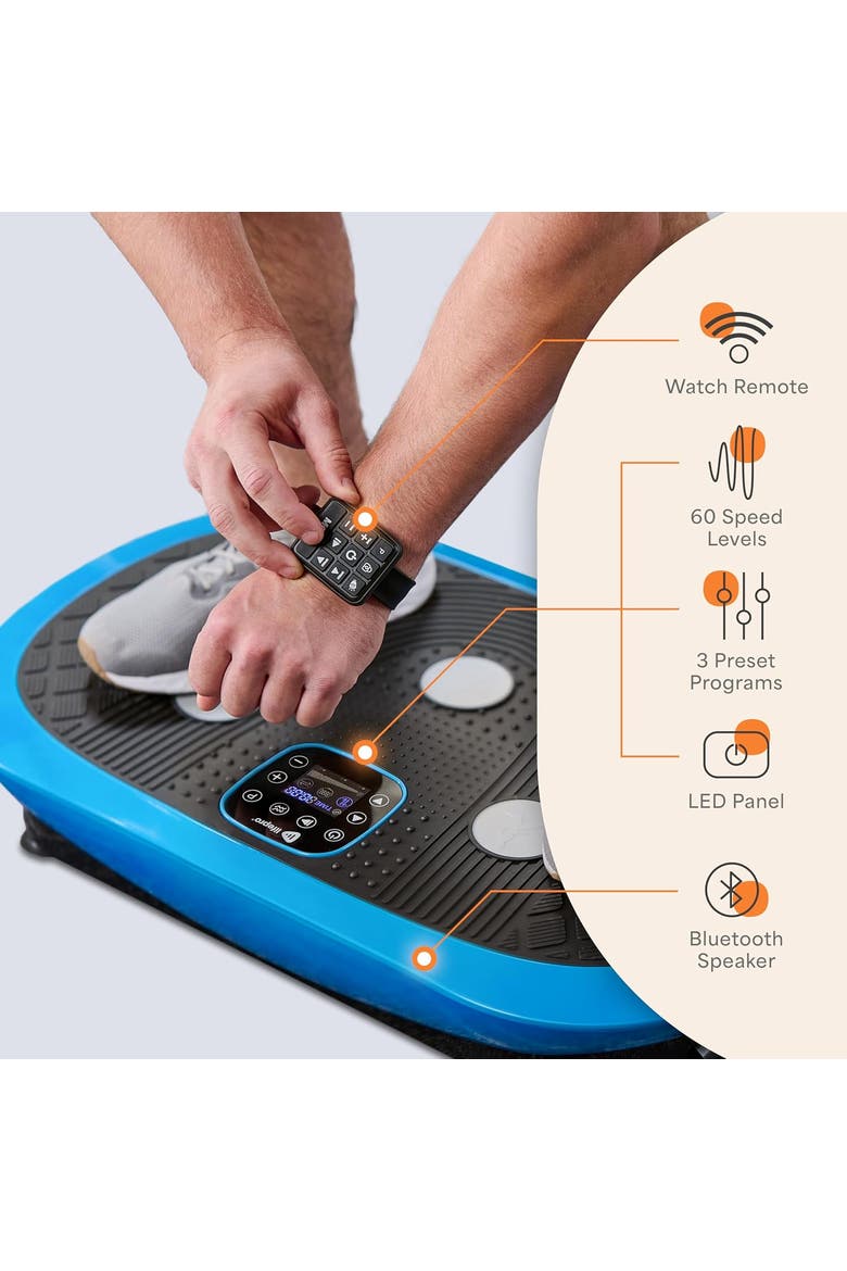 Rumblex Plus 4D Vibration Plate Machine Exercise Machine with Triple Motors for Recovery and Fat Burn, Alternate, color, Blue
