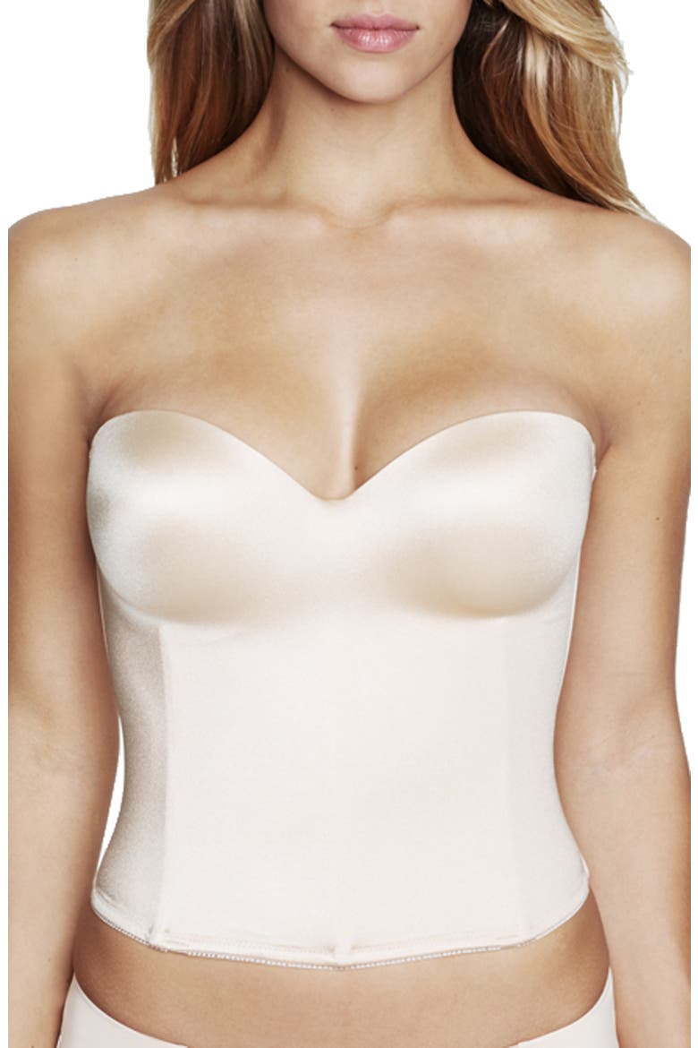 Ariel Longline Hidden Underwire Bustier, Main, color, LATTE