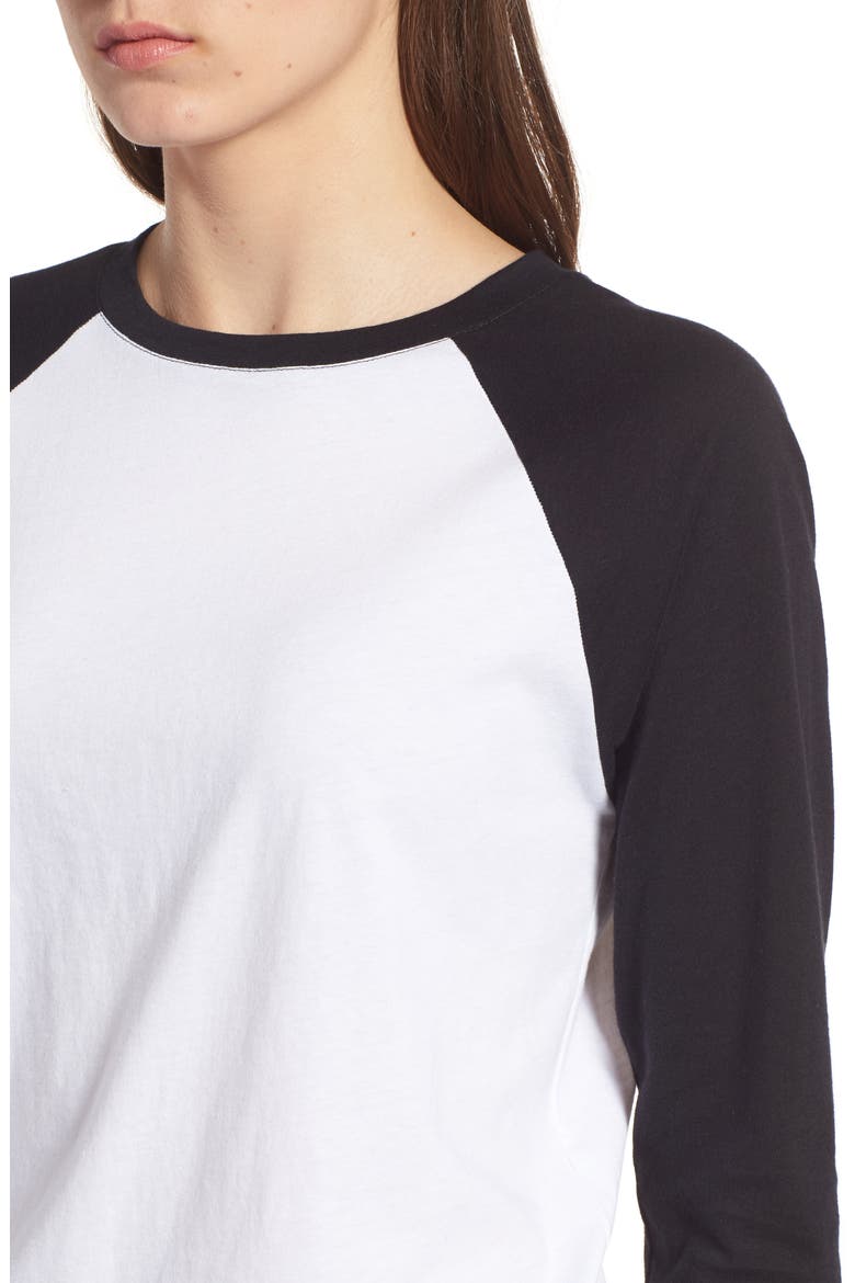 Baseball Tee, Alternate, color, WHITE- BLACK COMBO
