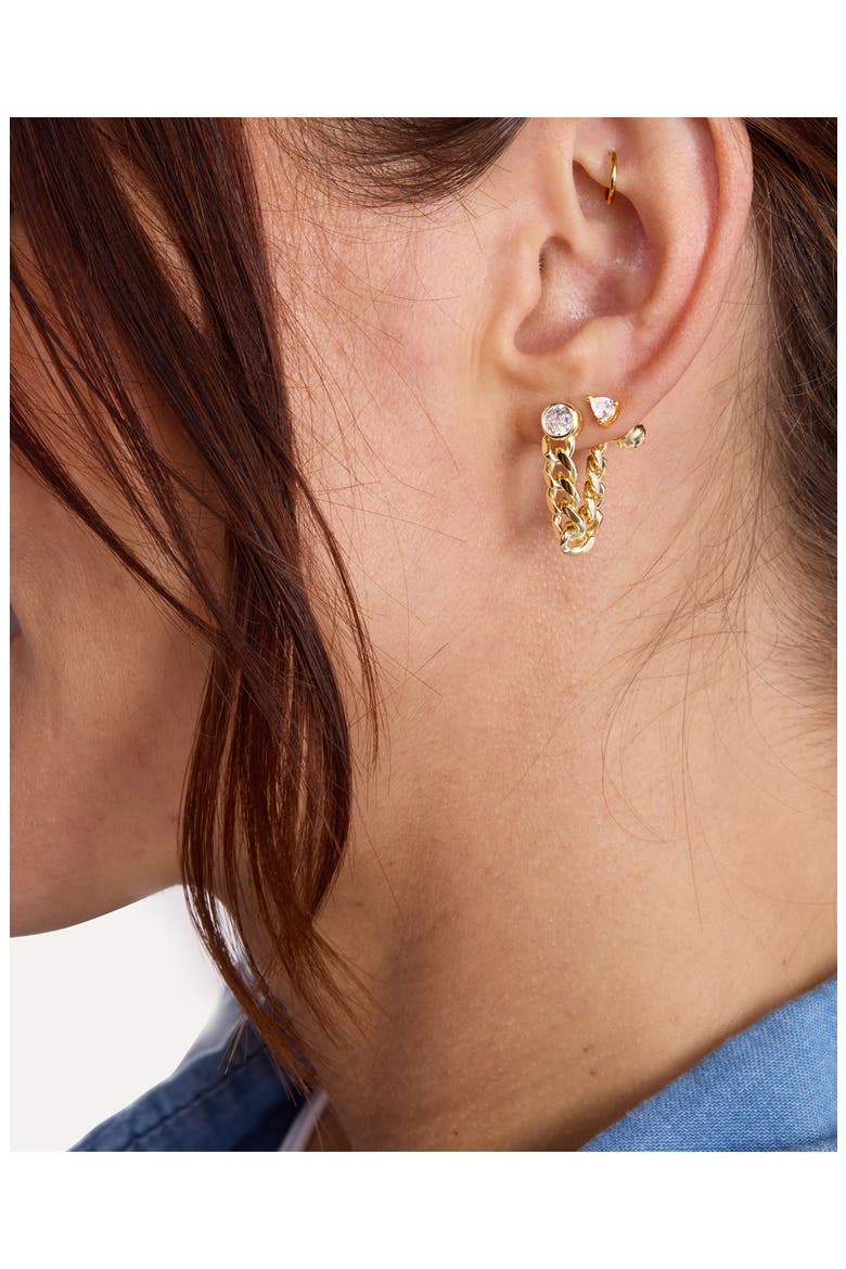 Julian Soft Chain Hoop Earrings, Alternate, color, GOLD-WHITE