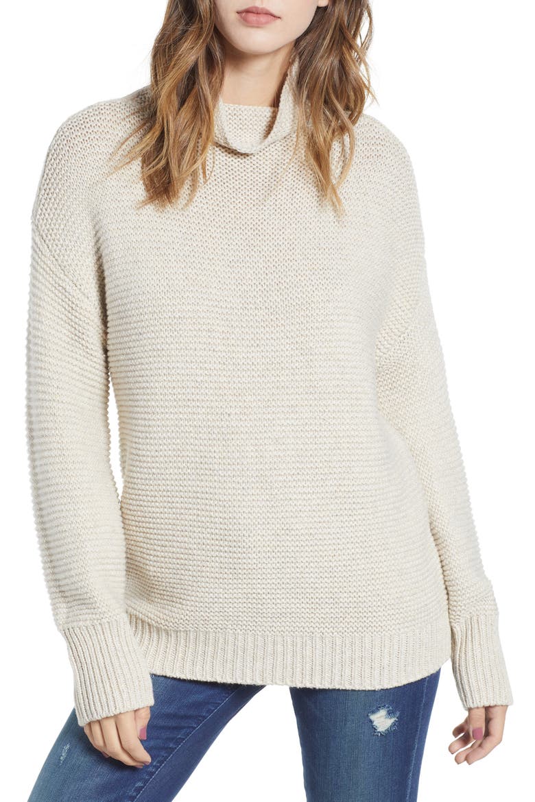 Turtleneck Sweater, Main, color, TAN SESAME