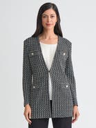 Misook Heritage Jewel Trim Tweed Knit Jacket