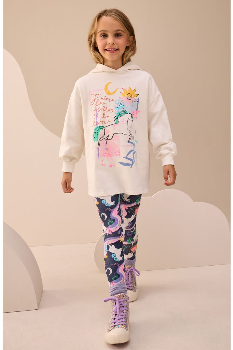Kids' Unicorn Hoodie & Leggings Set, Alternate, color, WHITE MULTI